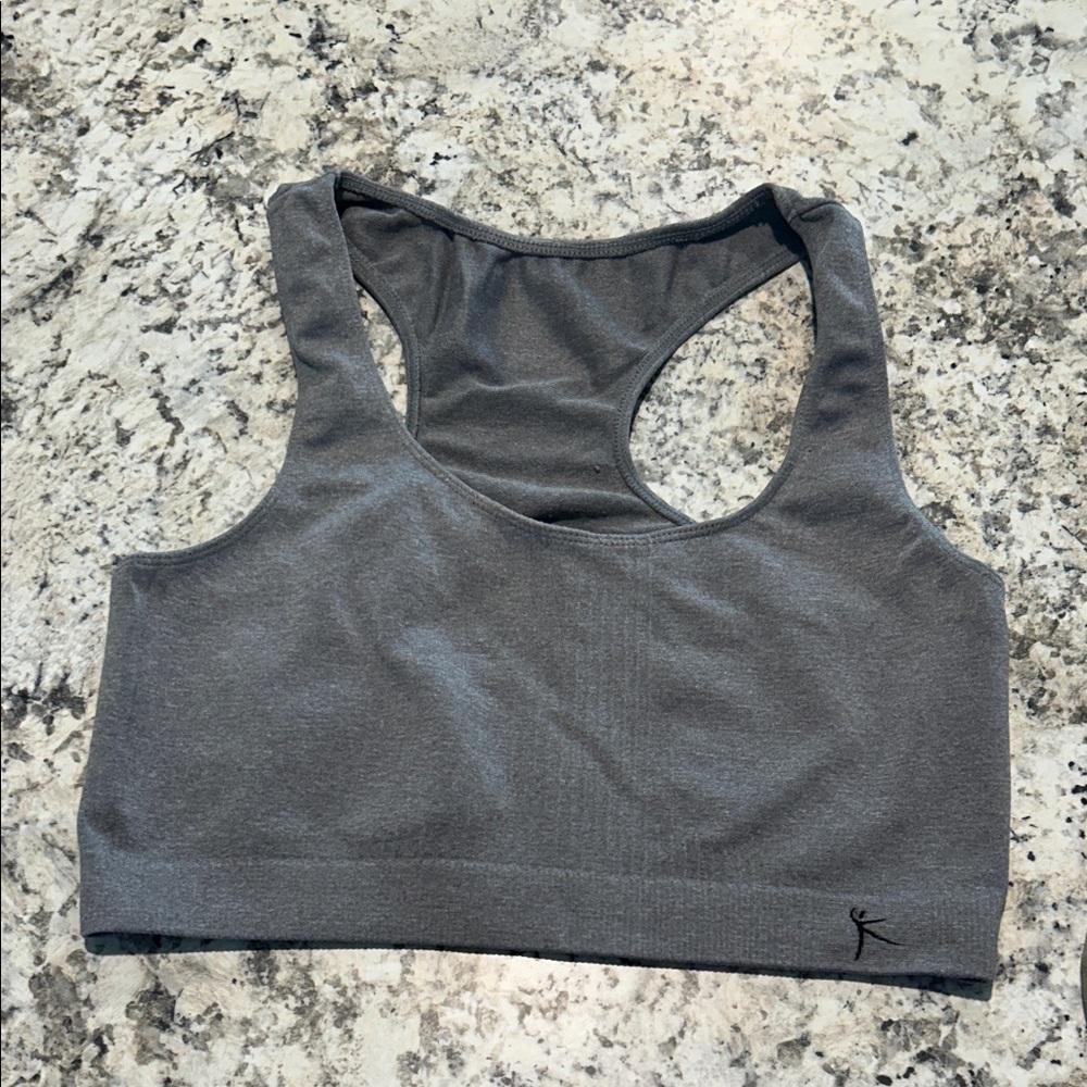 Gray Racerback Sports Bra y2k